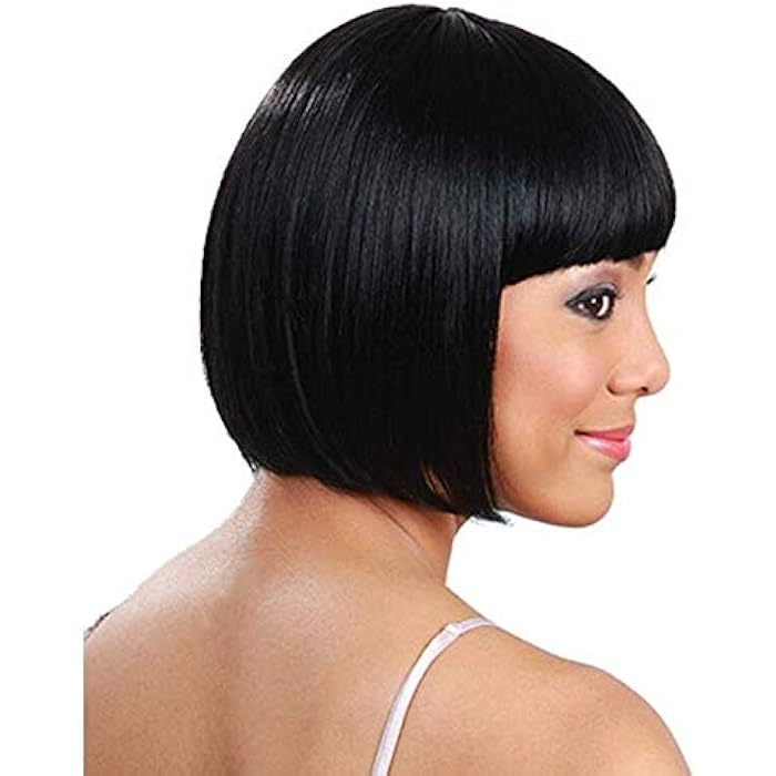 DILLARDS Black Short Hair Lady Temperament Wave Head False Headgear - Image 1